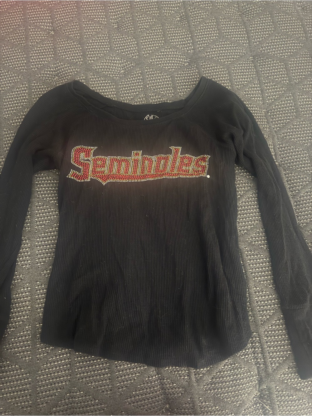 FSU Florida State Seminoles Black Long-Sleeve Womens Top